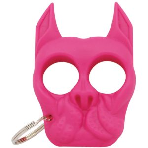 Brutus Self-Defense Bulldog Keychain – Impact-Resistant ABS Plastic with Pointed Ears, Black, Pink, or Purple