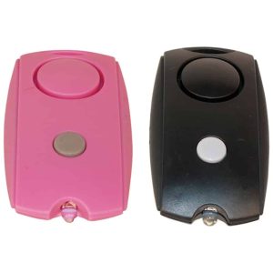 Mini Personal Alarm with LED Flashlight & Belt Clip – 120dB Keychain Alarm, Batteries Included, Black or Pink
