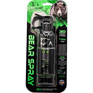 GrizGuard Bear Spray 7.9 oz – 30-Foot Range Fogger, Glow-in-Dark Safety Wedge, Hip Clip Holster, Bear Safety Booklet